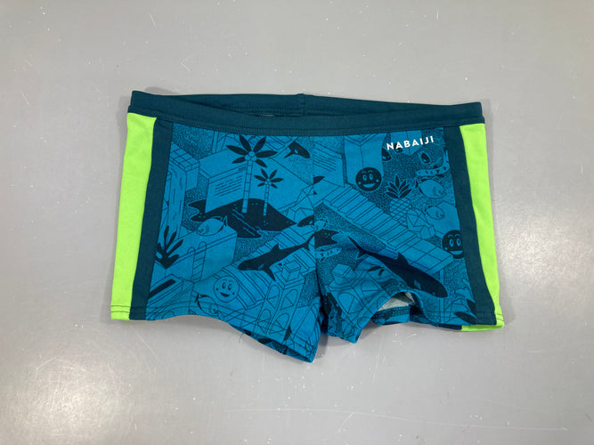 Maillot boxer bleu-vert Nabaiji, moins cher chez Petit Kiwi