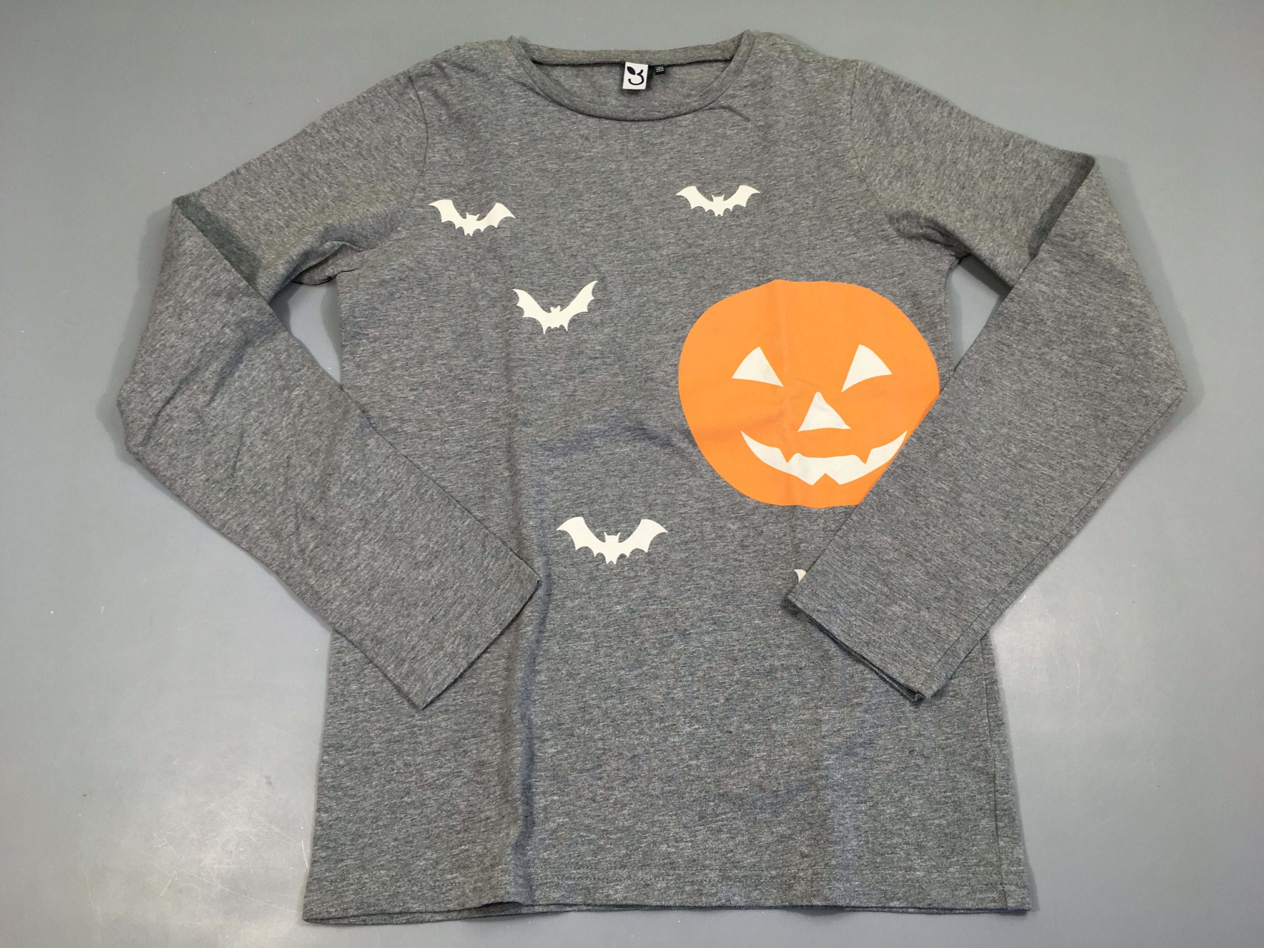 T-shirt m.l gris chiné Halloween