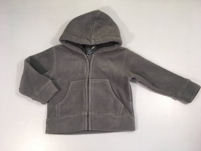 Polar zippé à capuche gris Légèrement bouloché, moins cher chez Petit Kiwi