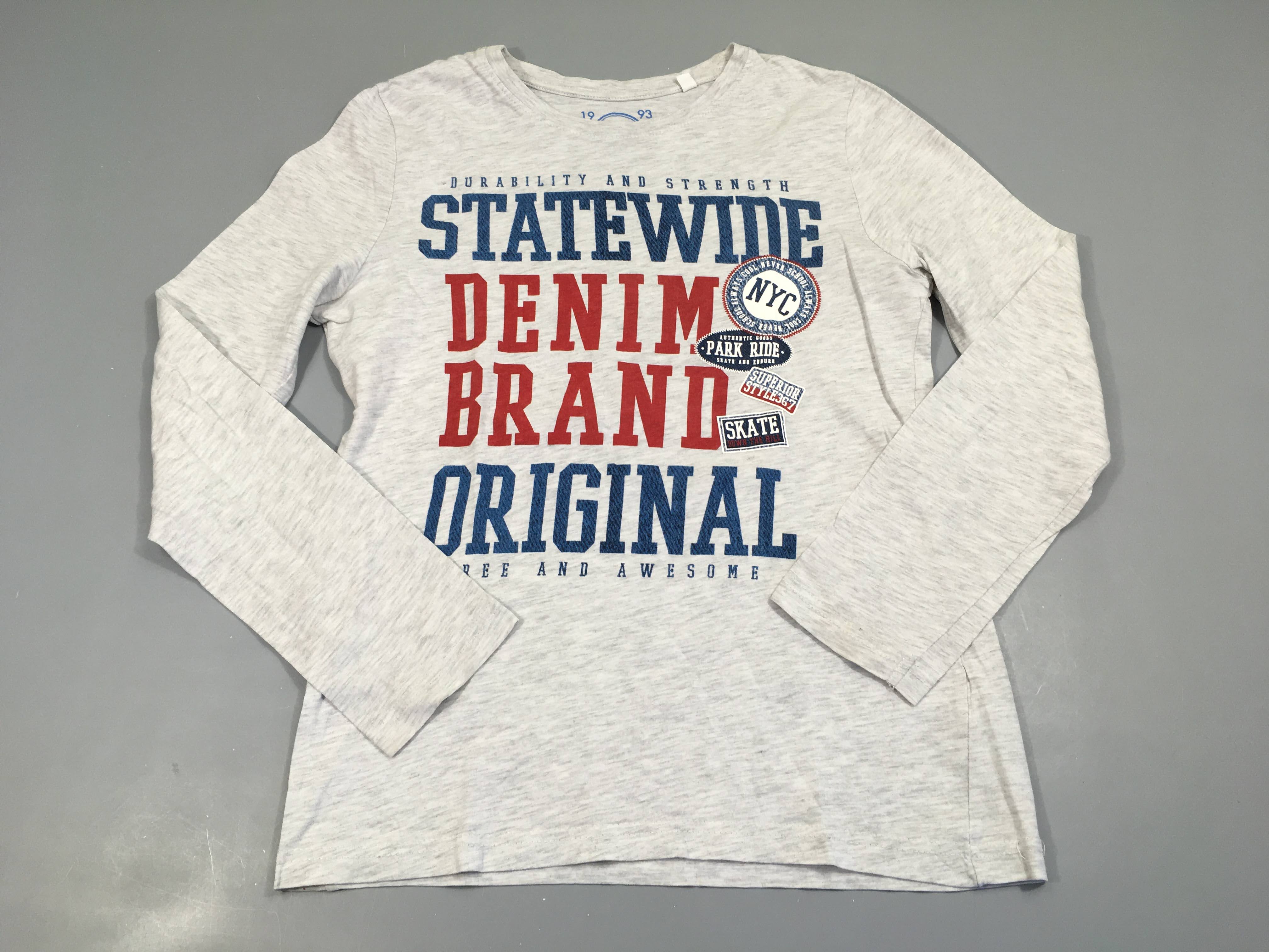 T-shirt m.l gris clair flammé statewide