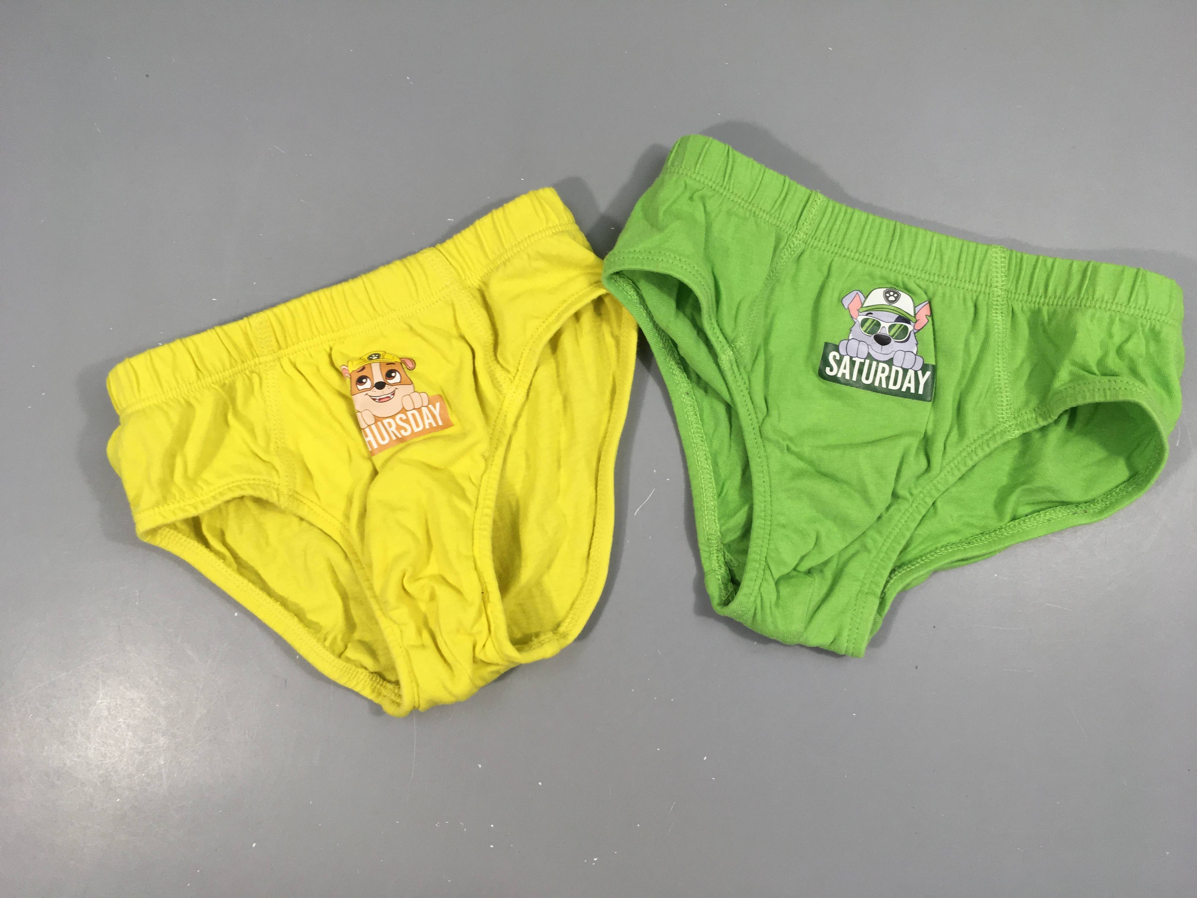 2 caleçons jaune/vert Paw Patrol