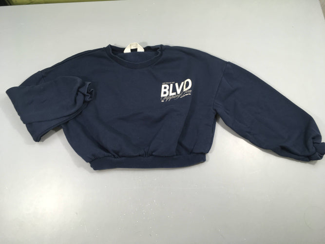 Sweat court bleu foncé BLVD, moins cher chez Petit Kiwi