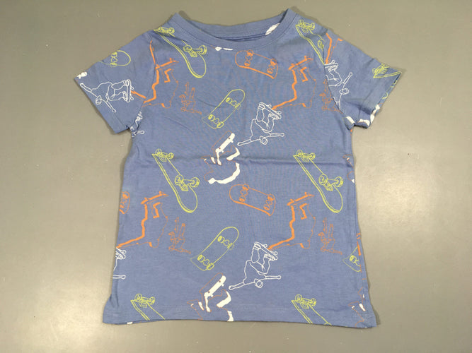 T-shirt m.c bleu skates, moins cher chez Petit Kiwi