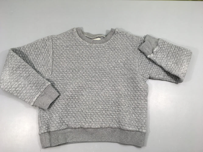 Sweat texturé gris chiné, moins cher chez Petit Kiwi