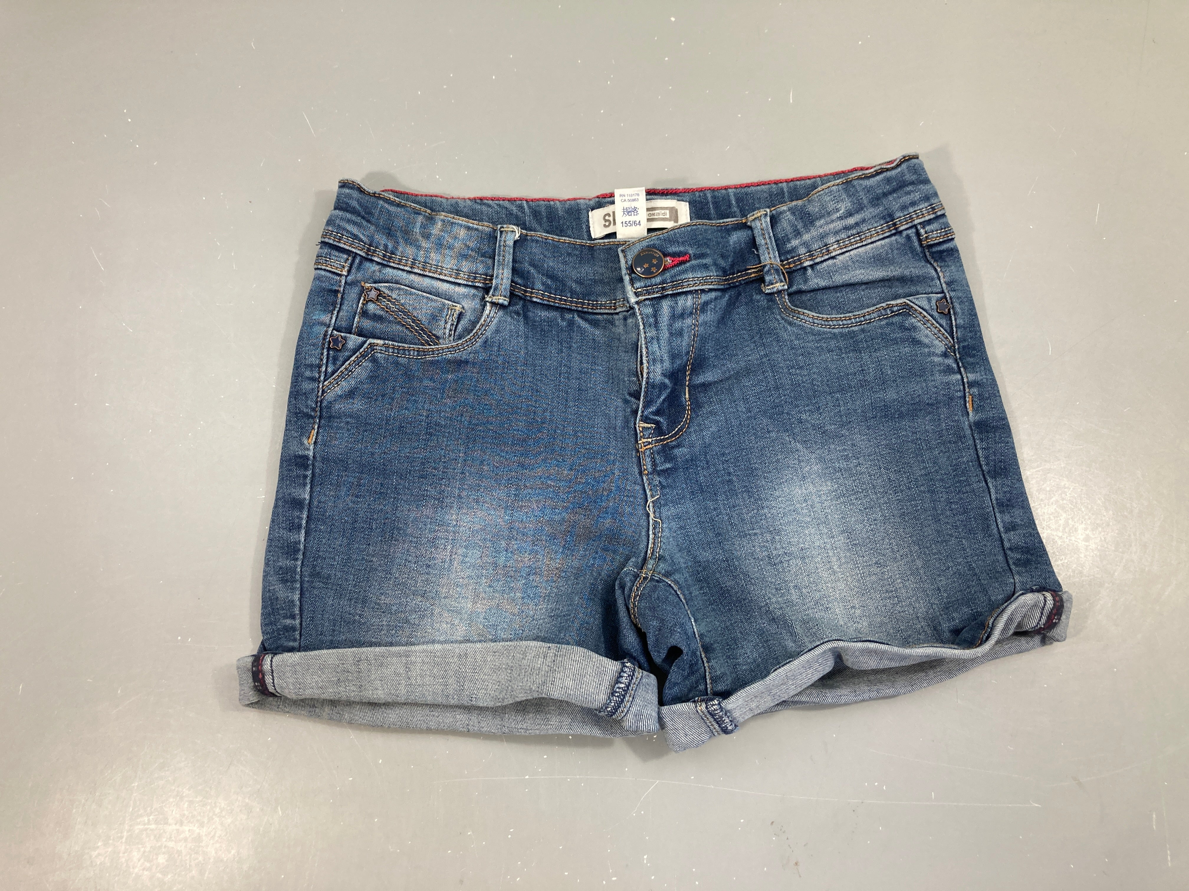 Short à revers en jean