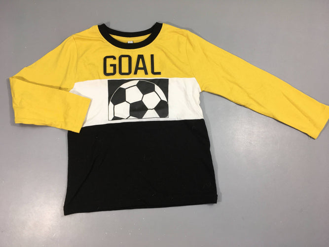 T-shirt m.l jaune/blanc/noir foot relief, moins cher chez Petit Kiwi