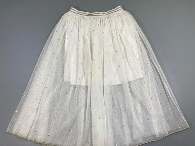 Jupe longue écru tulle sequins dorés, moins cher chez Petit Kiwi