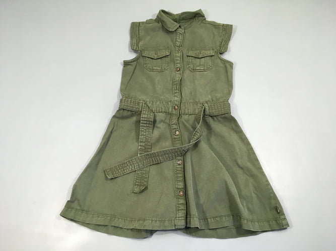 Robe m.c kaki + Ceinture textile, moins cher chez Petit Kiwi