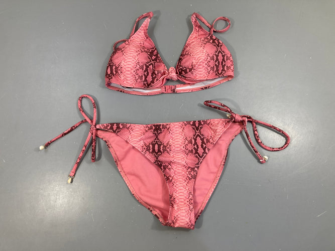 Bikini rose motifs serpent, moins cher chez Petit Kiwi