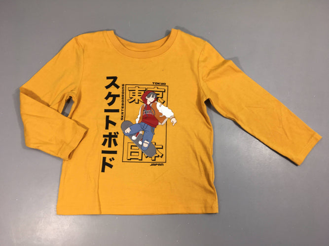 T-shirt m.l orange Tokyo, petite tâche à l'avant, moins cher chez Petit Kiwi