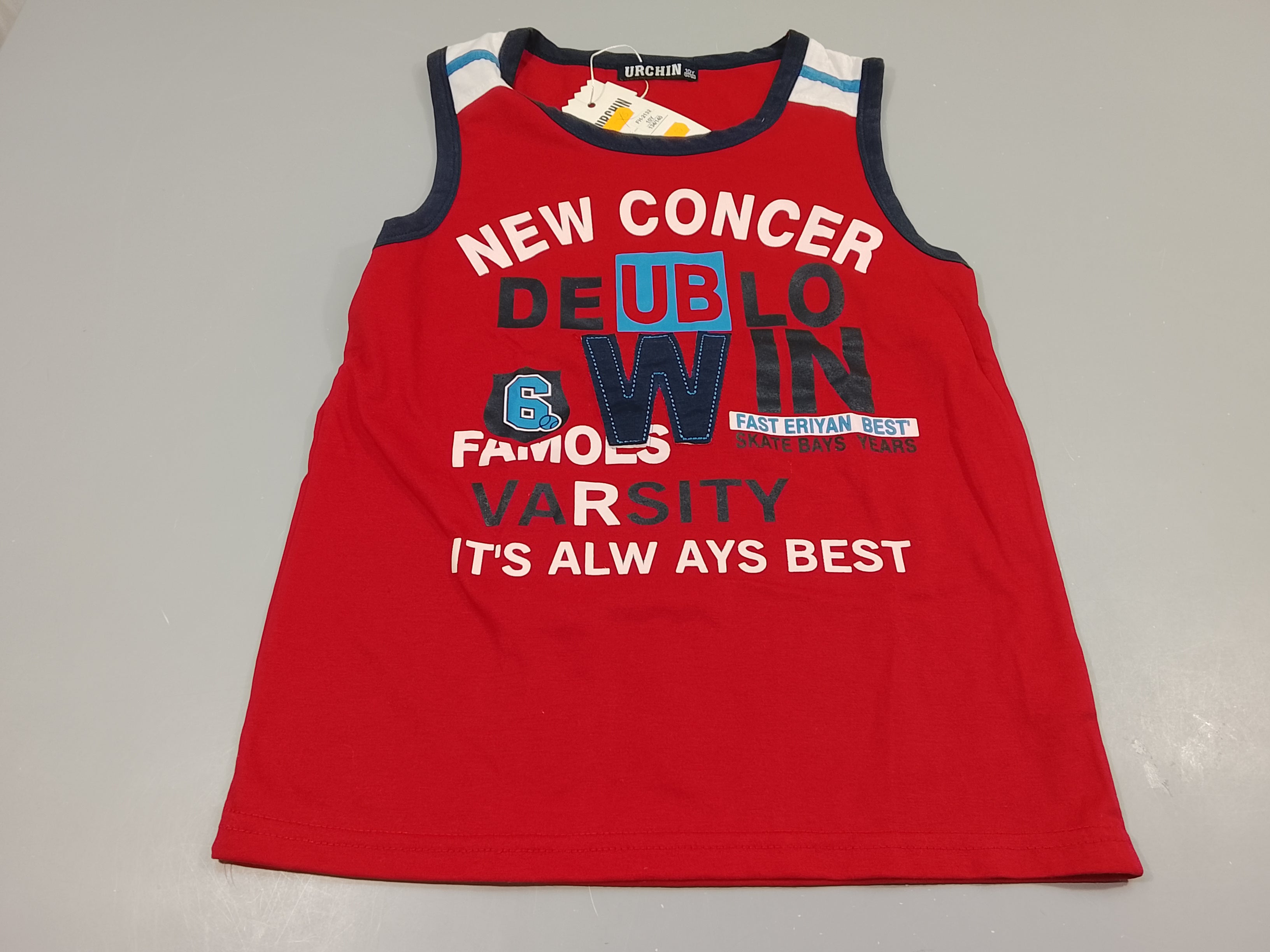 NEUF débardeur rouge, bleu marine, blanc