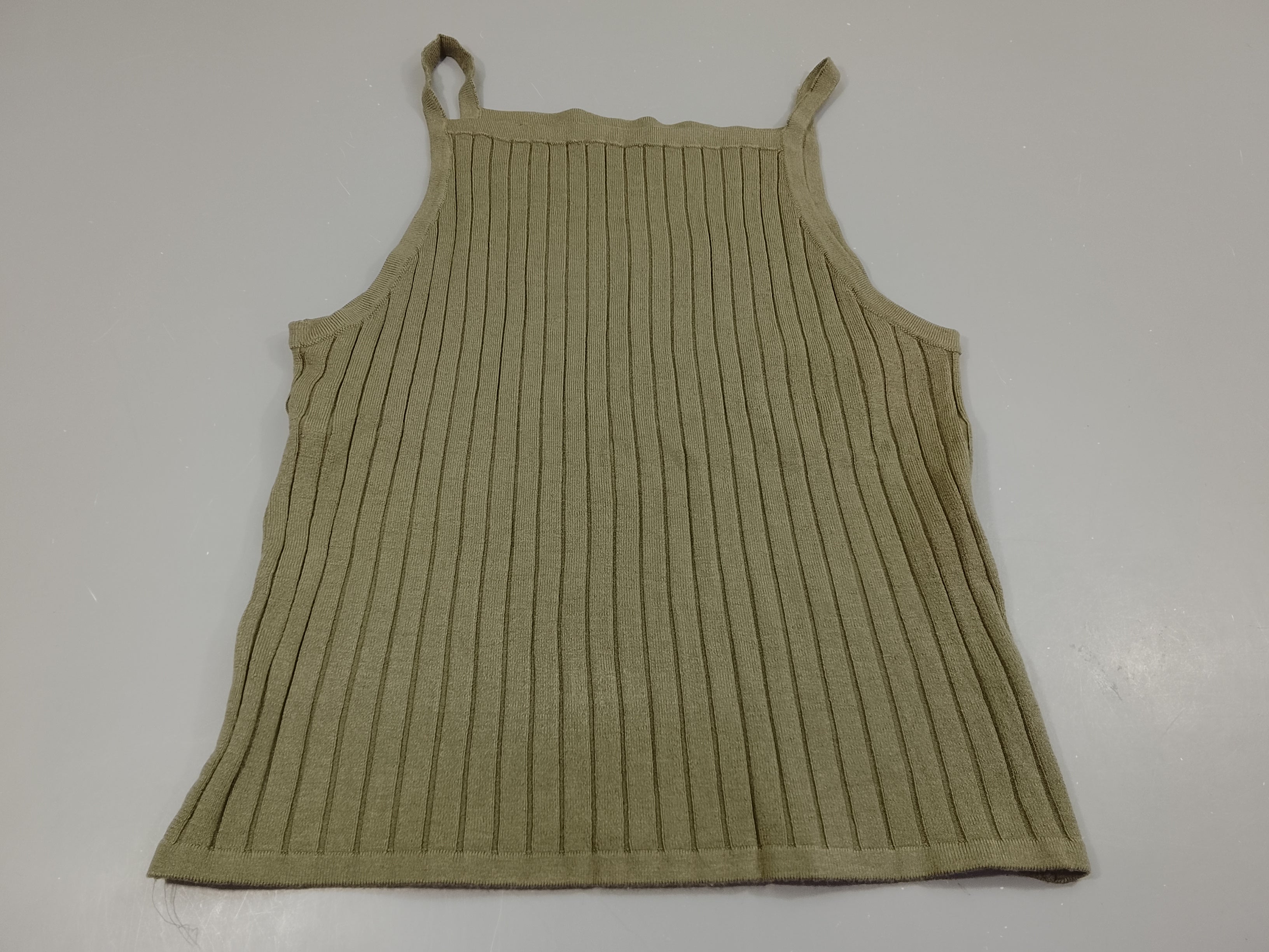 Débardeur kaki côtelé