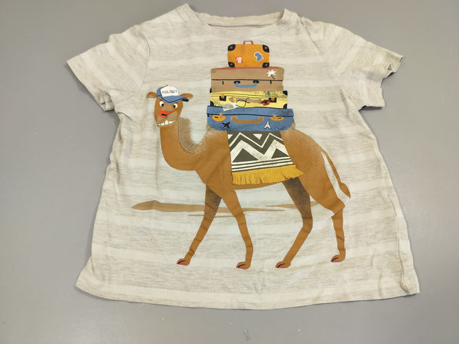 T-shirt m.c gris flammé chamaux, valises, moins cher chez Petit Kiwi