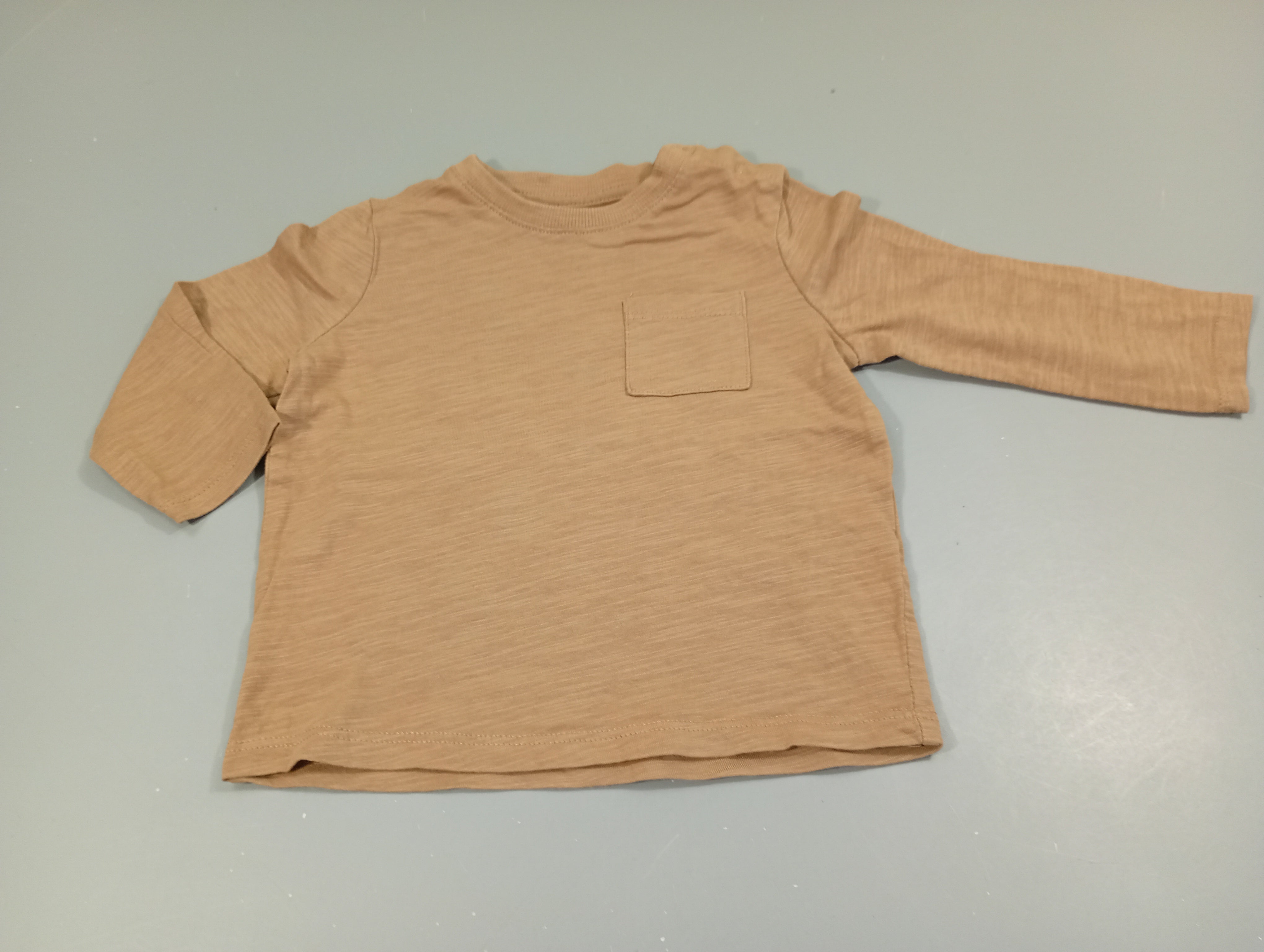 T-shirt m.l chocolat clair flammé