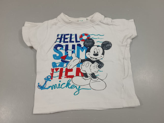 T-shirt m.c blanc Mickey, moins cher chez Petit Kiwi