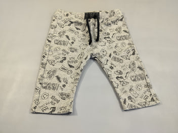 Pantalon gris chiné à motifs (s.miley, radio, casquette,..)