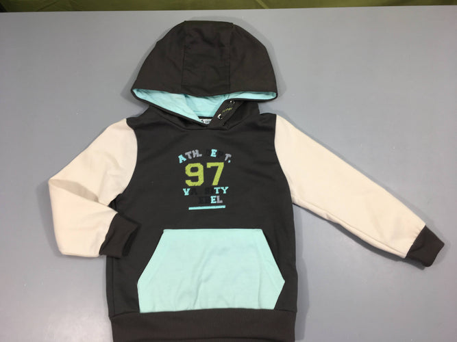 Sweat à capuche gris/blanc/bleu 97, moins cher chez Petit Kiwi