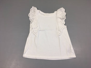 T-shirt s.m blanc froufrou brodé
