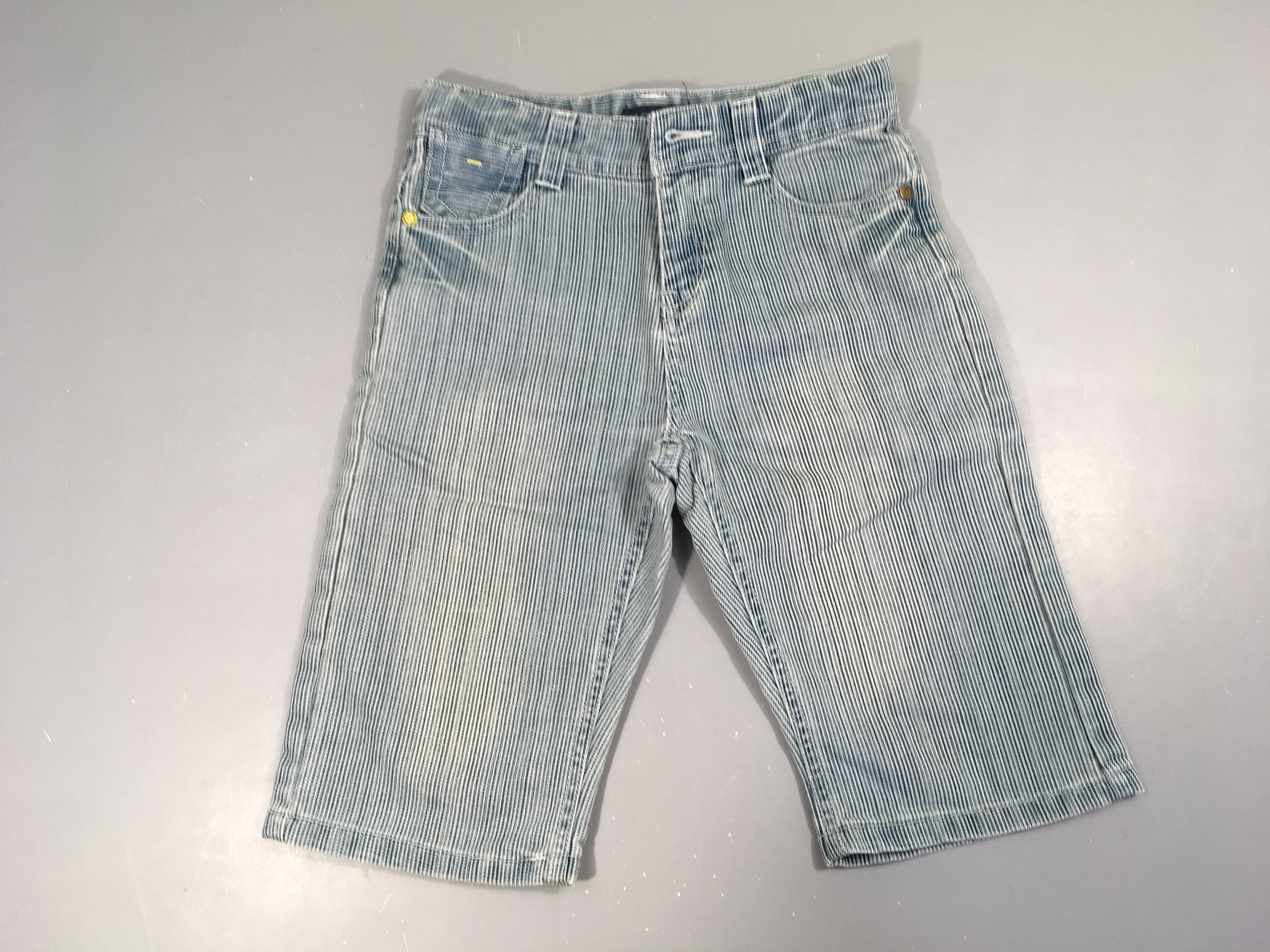 Bermuda toile rayé blanc/bleu