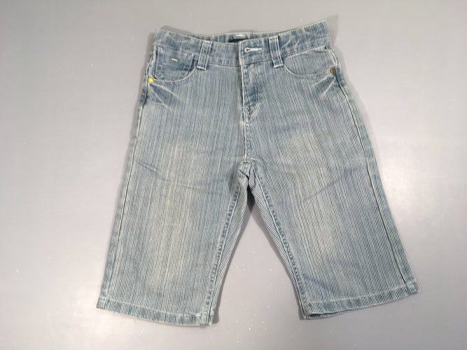 Bermuda toile rayé blanc/bleu, moins cher chez Petit Kiwi