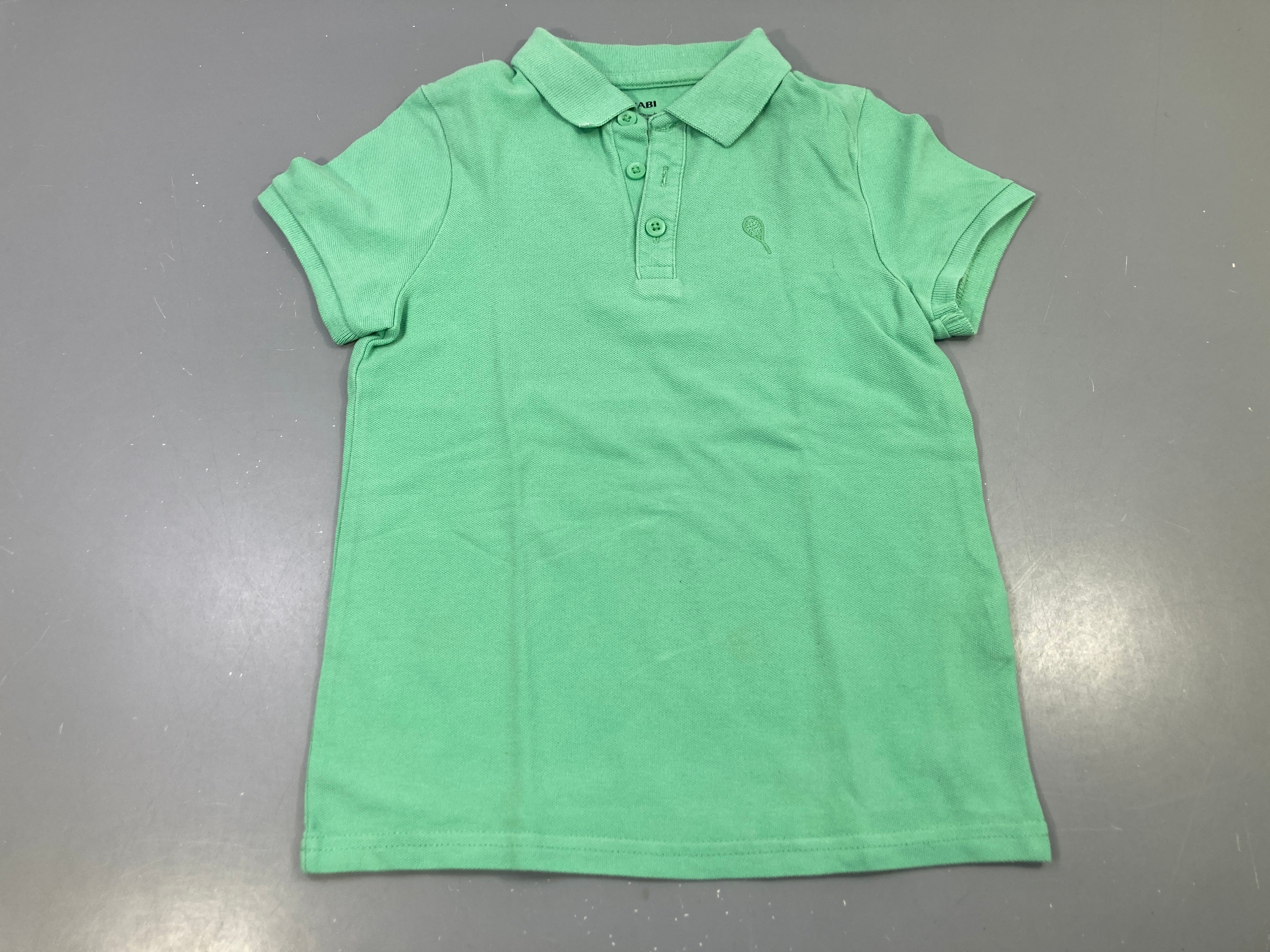 Polo m.c vert logo raquette brodé