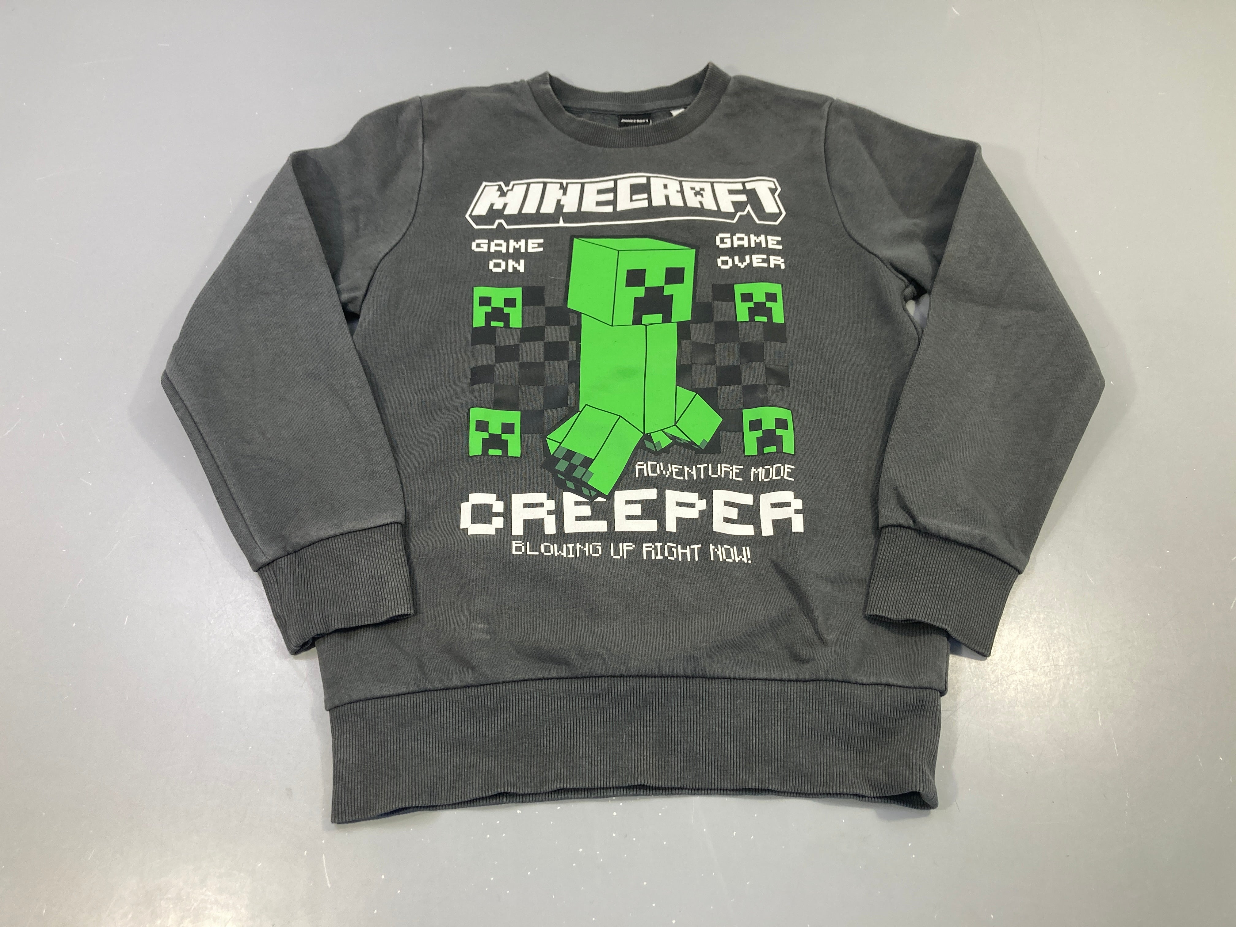 Sweat gris imprimé Creeper, Minecraft