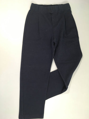 Pantalon molleton texturé bleu marine, un peu bouloché, décoloré, moins cher chez Petit Kiwi
