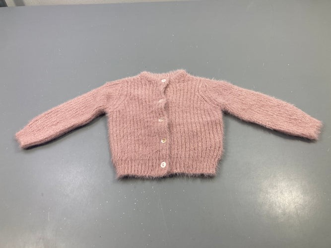 Gilet duveteux rose, moins cher chez Petit Kiwi