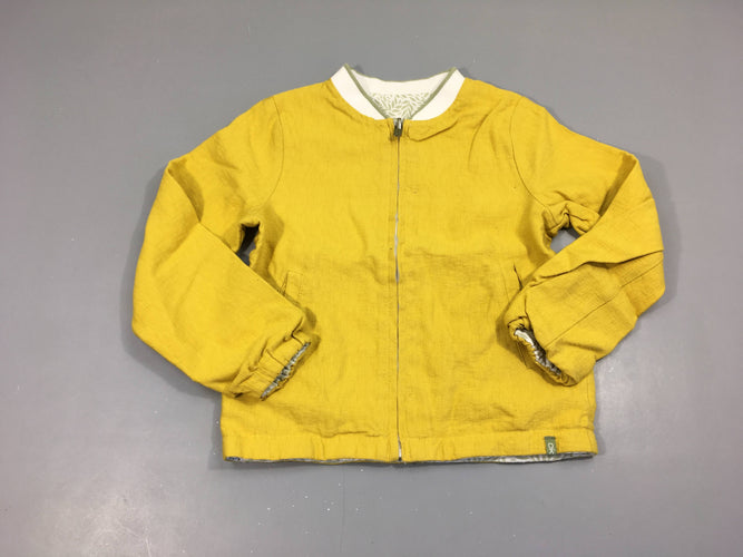 Sweat zippé réversible jaune/blanc feuillage, moins cher chez Petit Kiwi