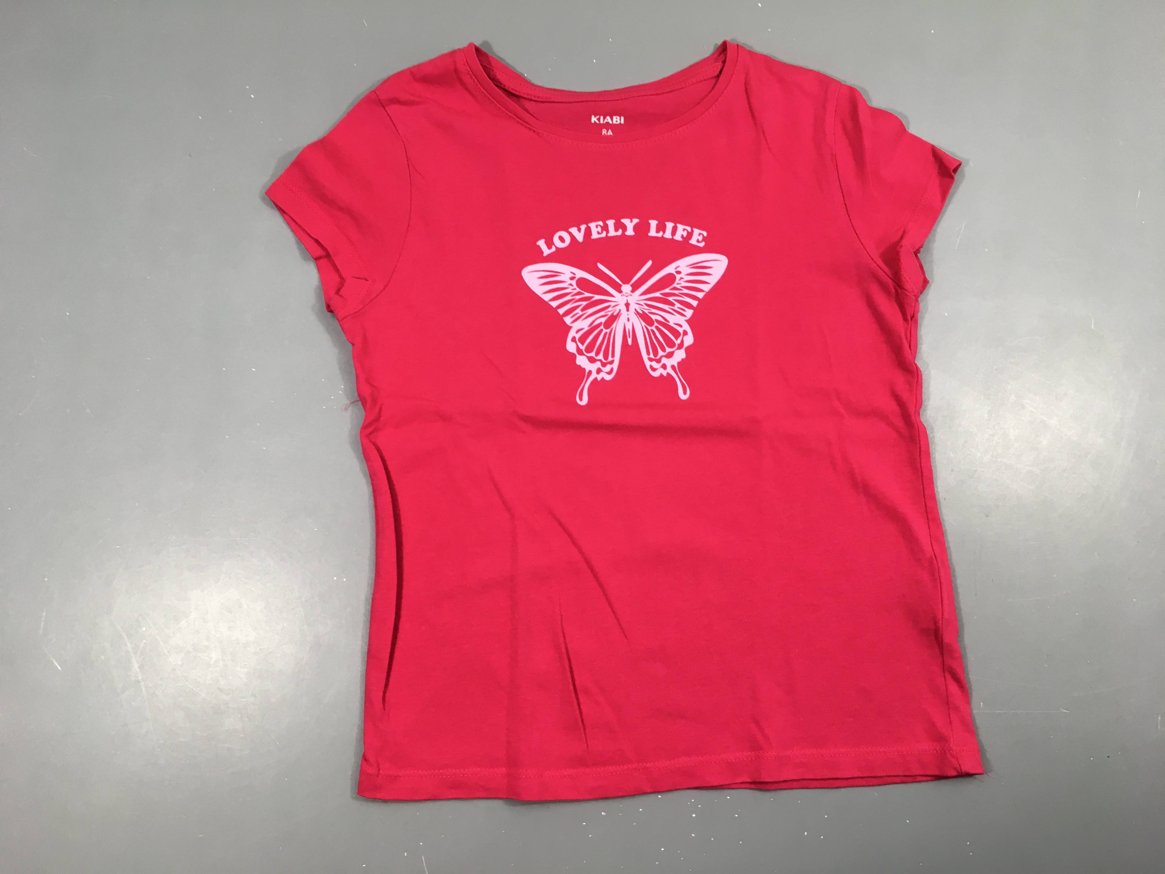 T-shirt m.c rose papillons lovely life