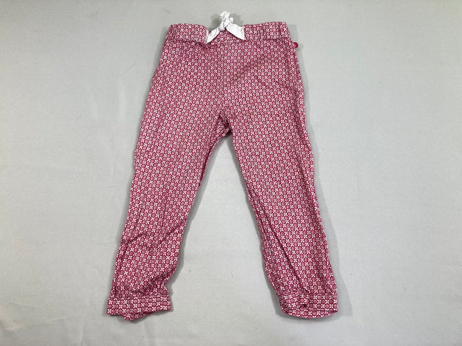 Pantalon fluide rose motifs ronds, moins cher chez Petit Kiwi