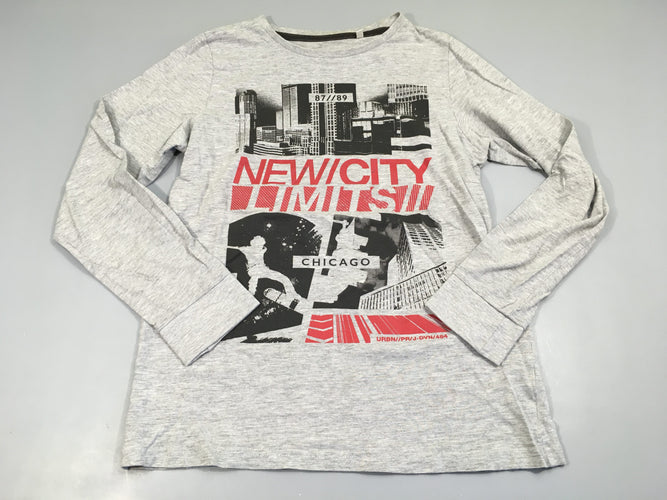 T-shirt m.l gris chiné New City, moins cher chez Petit Kiwi