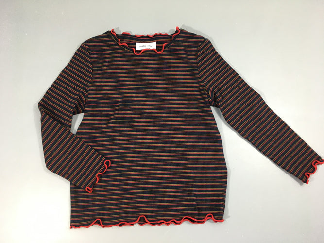T-shirt m.l côtes bleu marine rayé jaune/rouge, moins cher chez Petit Kiwi