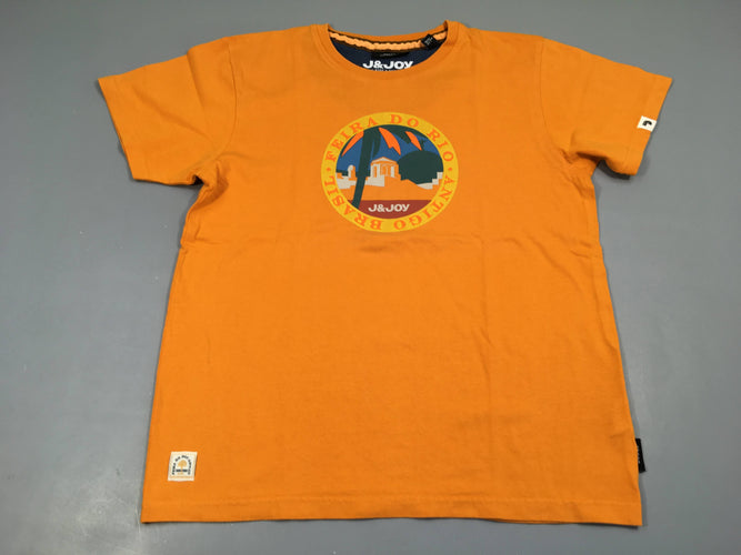 T-shirt m.c orange Rio lettres texturées, moins cher chez Petit Kiwi