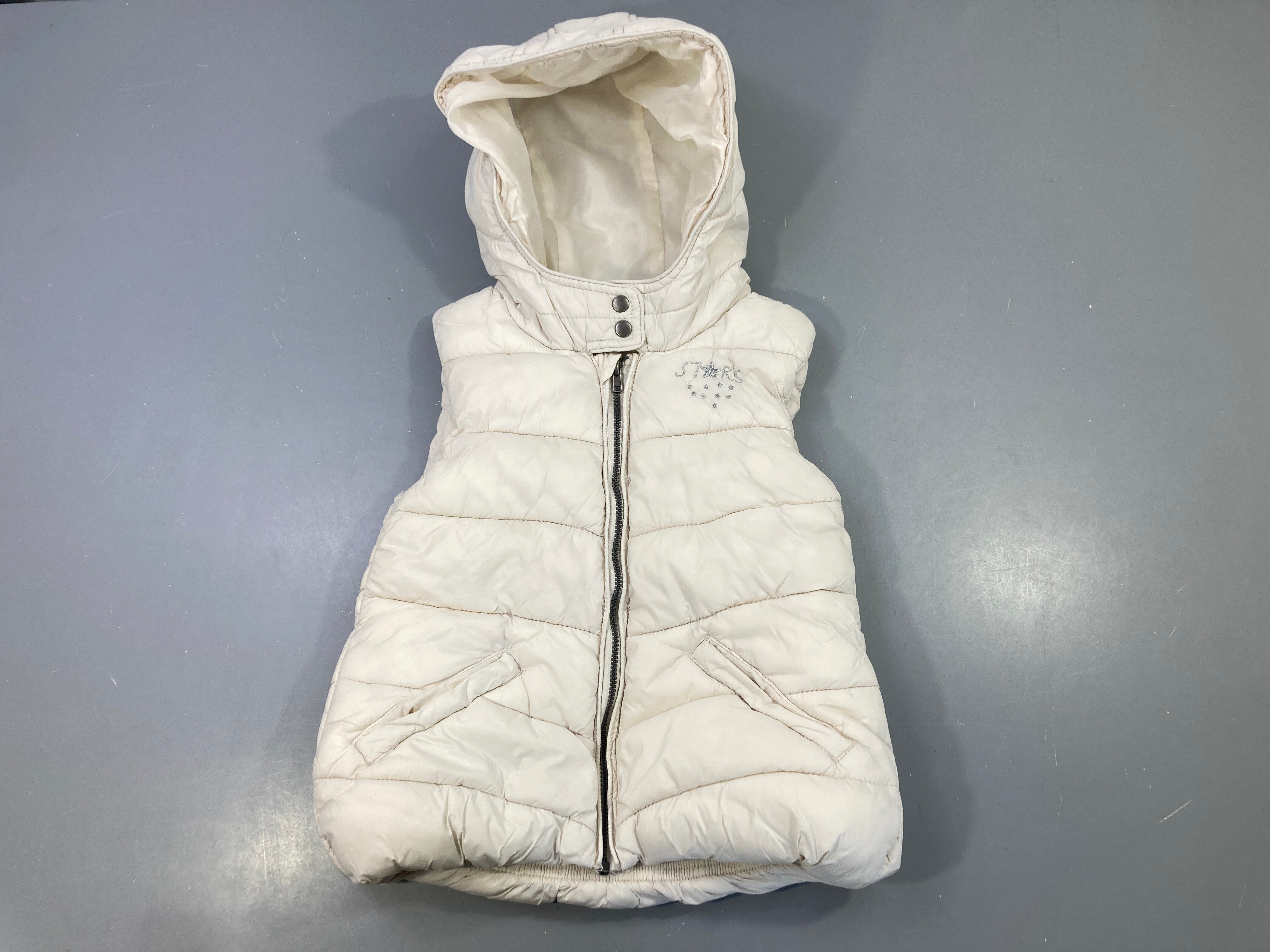 Bodywarmer s.m écru capuche zippé STARS
