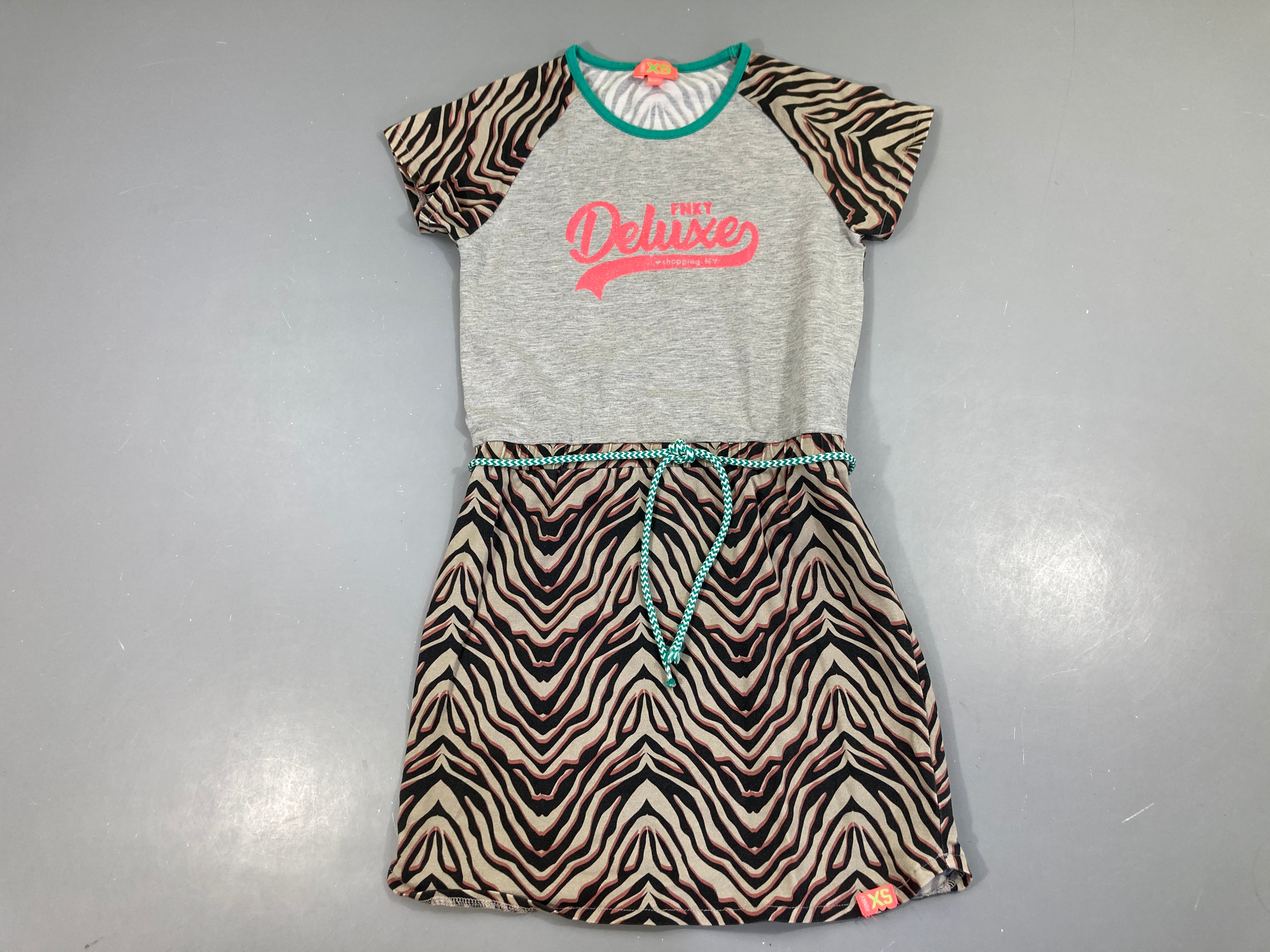 Robe m.c jersey gris effet zébré Deluxe