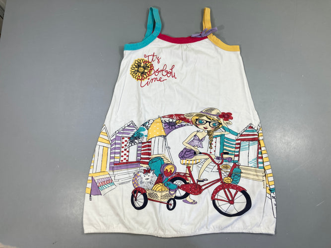 Robe s.m jersey blanche Boboli Time fille vélo, moins cher chez Petit Kiwi