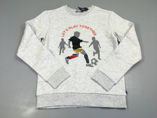 Neuf-Sweat gris clair Foot sequins, moins cher chez Petit Kiwi