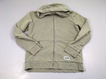 Sweat zippé à capuche kaki clair