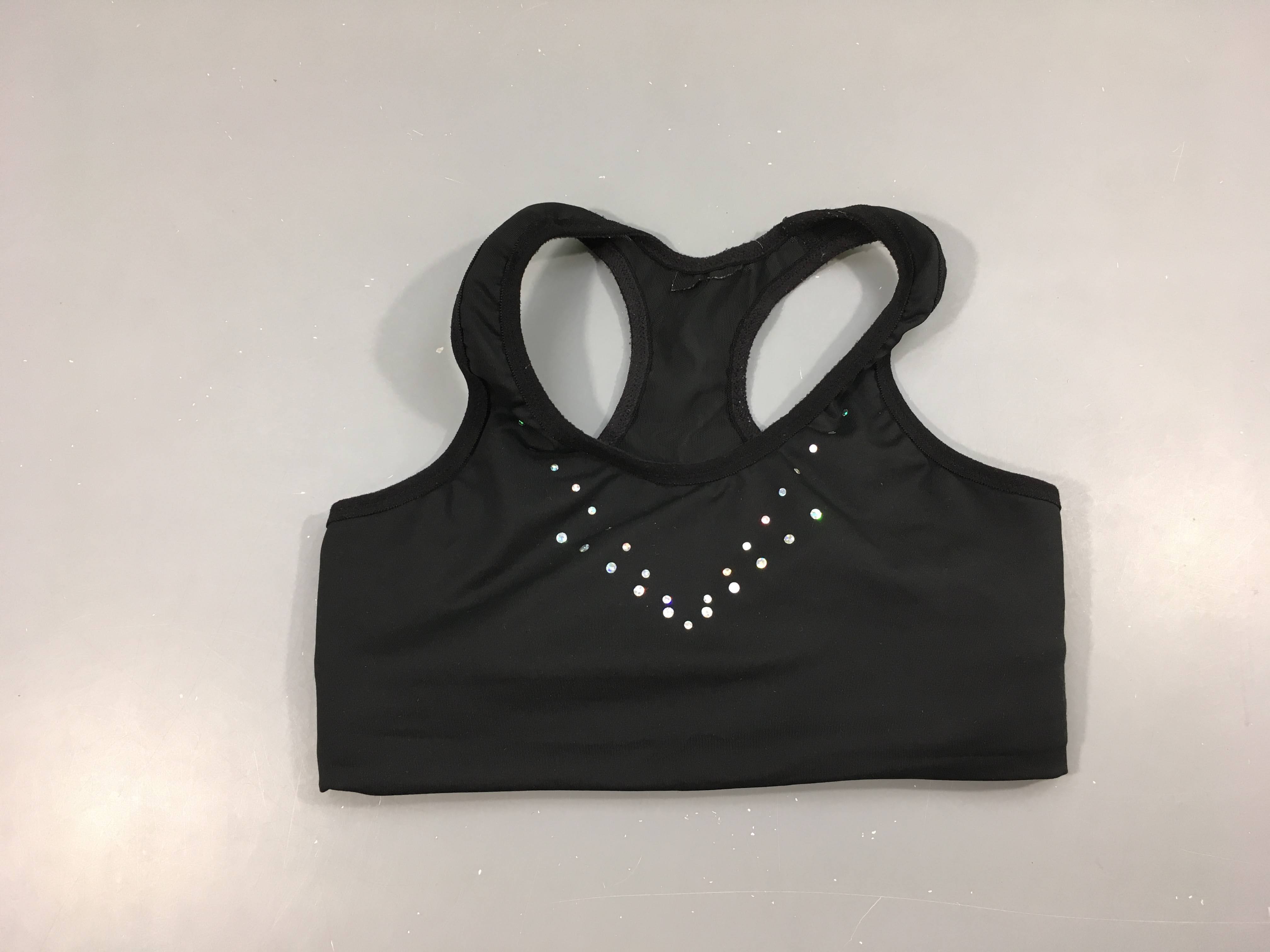 Brassière de sport/gym noir strass