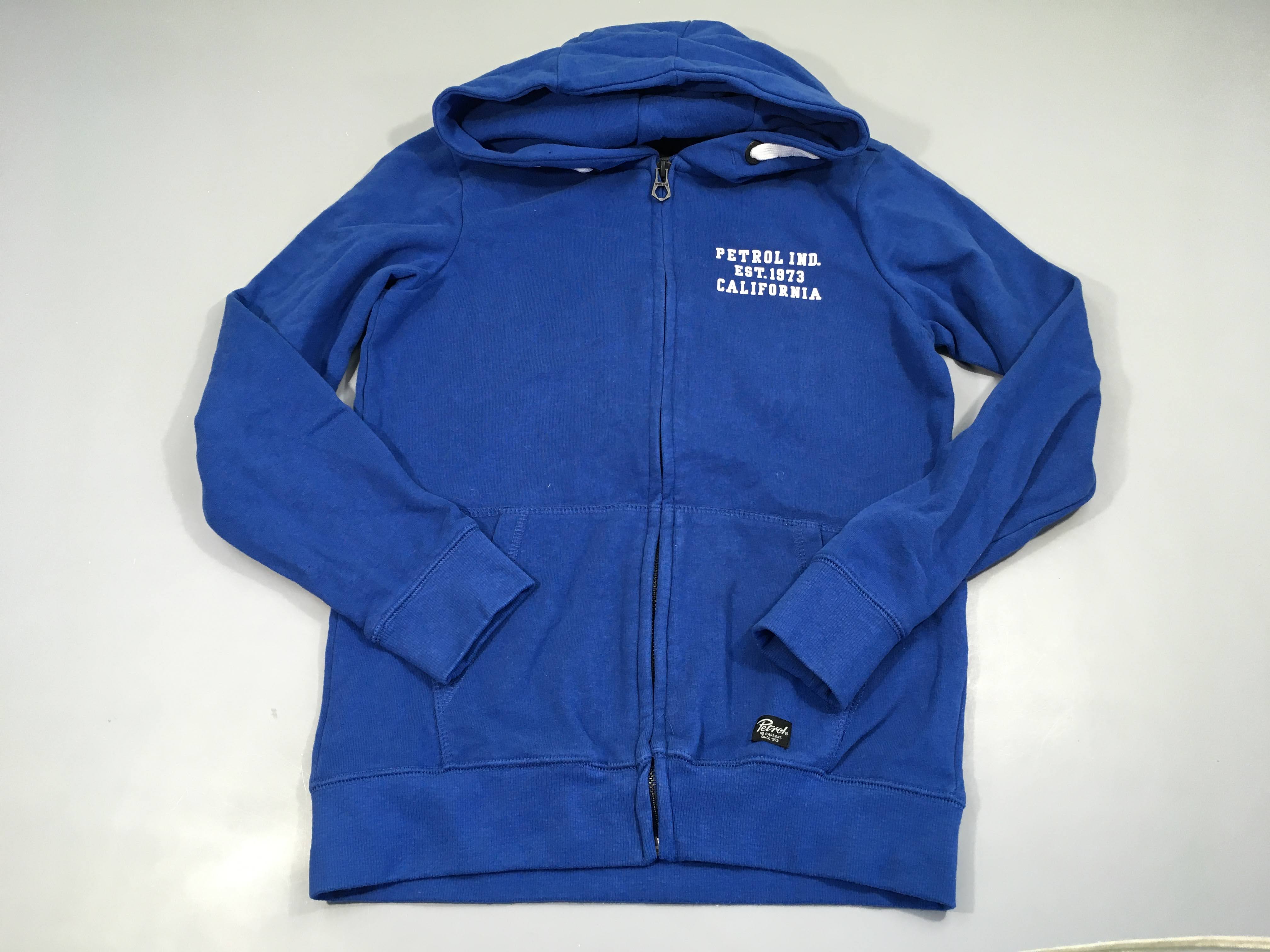 Sweat zippé à capuche bleu Petrol