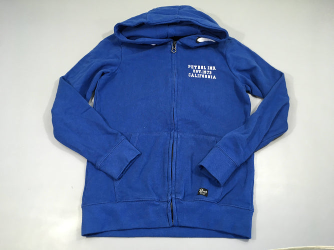 Sweat zippé à capuche bleu Petrol, moins cher chez Petit Kiwi