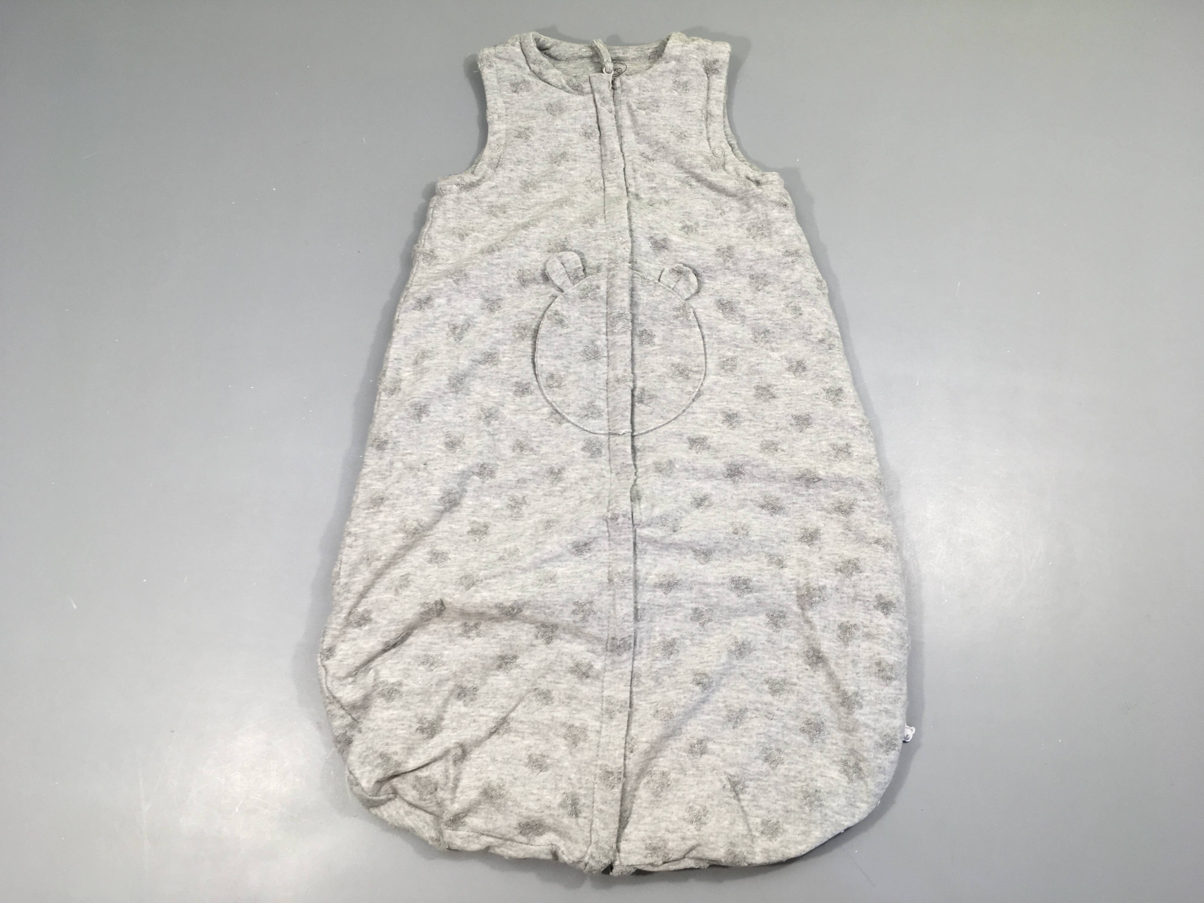 Sac de couchage gris flammé ouatiné étoiles 60 cm