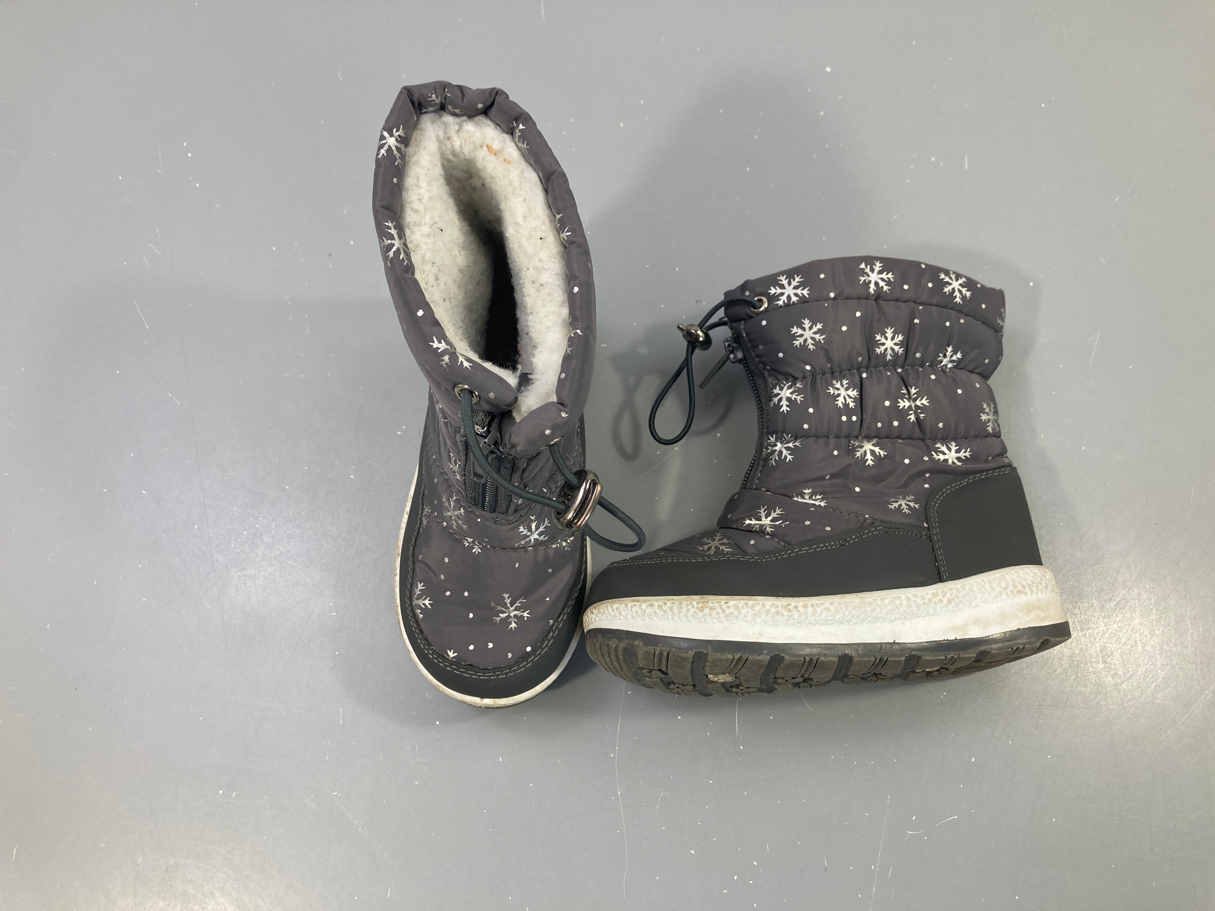 Bottes de neige grises flocons argentés, 28