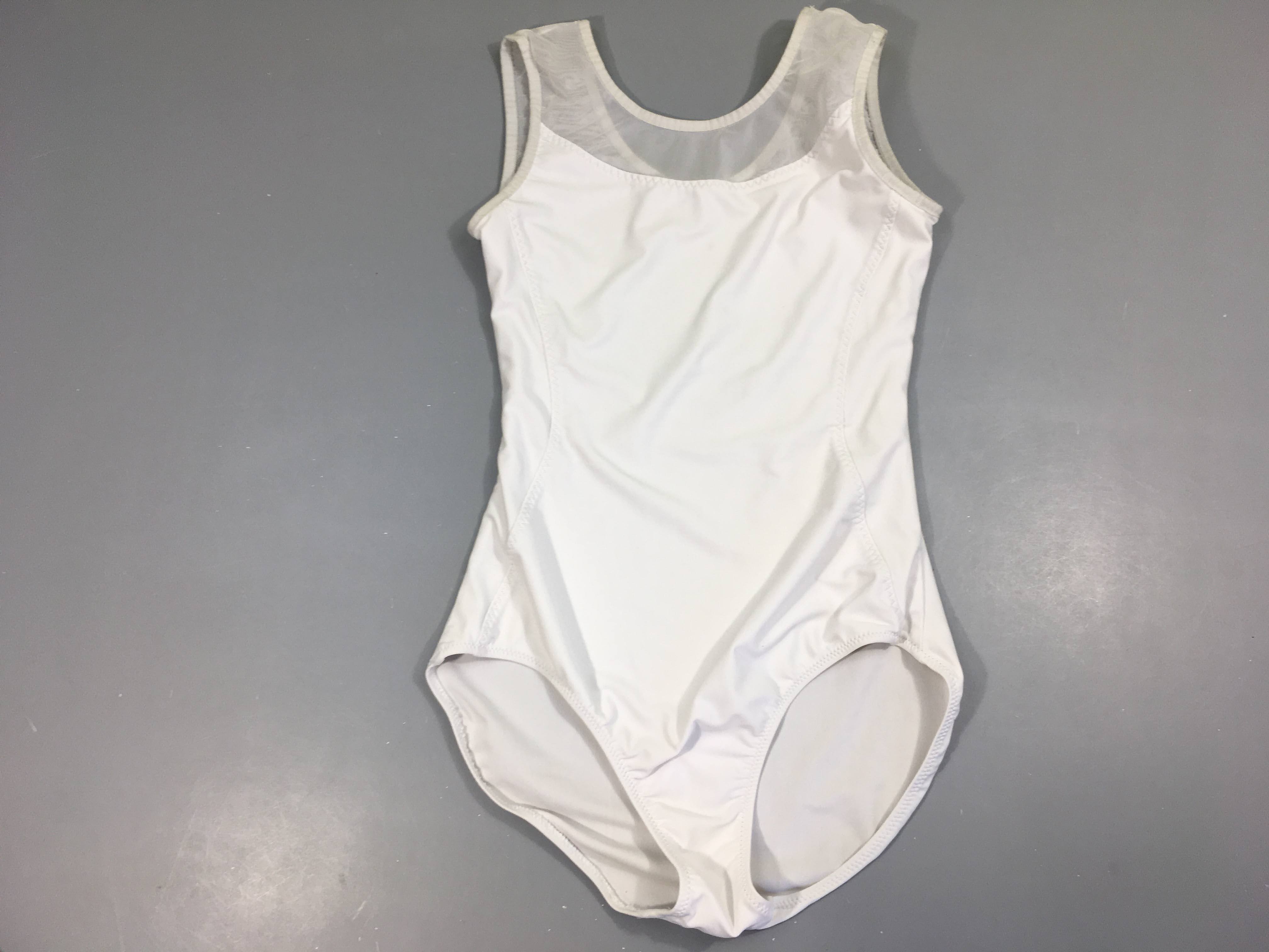 Maillot de gym/danse s.m blanc voil haut