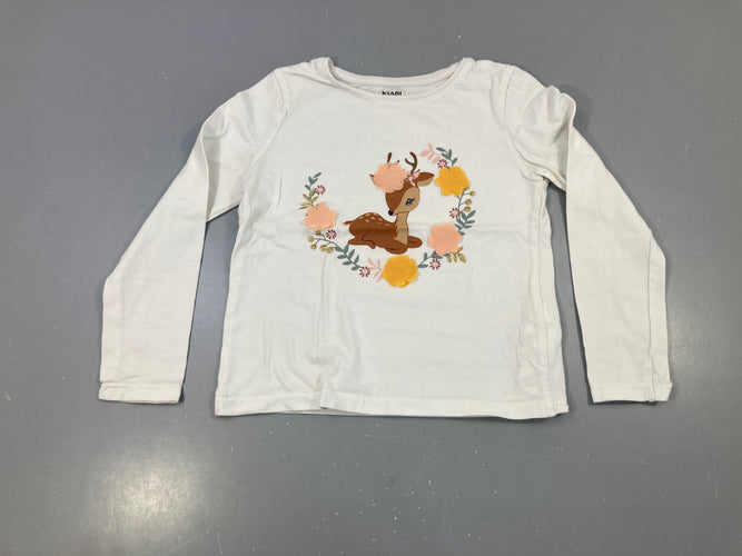 T-shirt m.l blanc biche fleurs tulle, moins cher chez Petit Kiwi