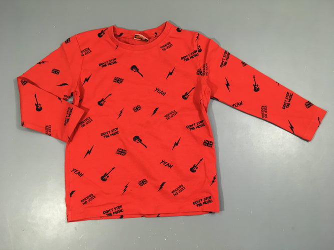 T-shirt m.l rouge guitare drapeau, moins cher chez Petit Kiwi