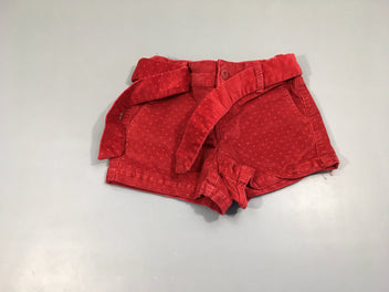Short velours rouge avec ceinture