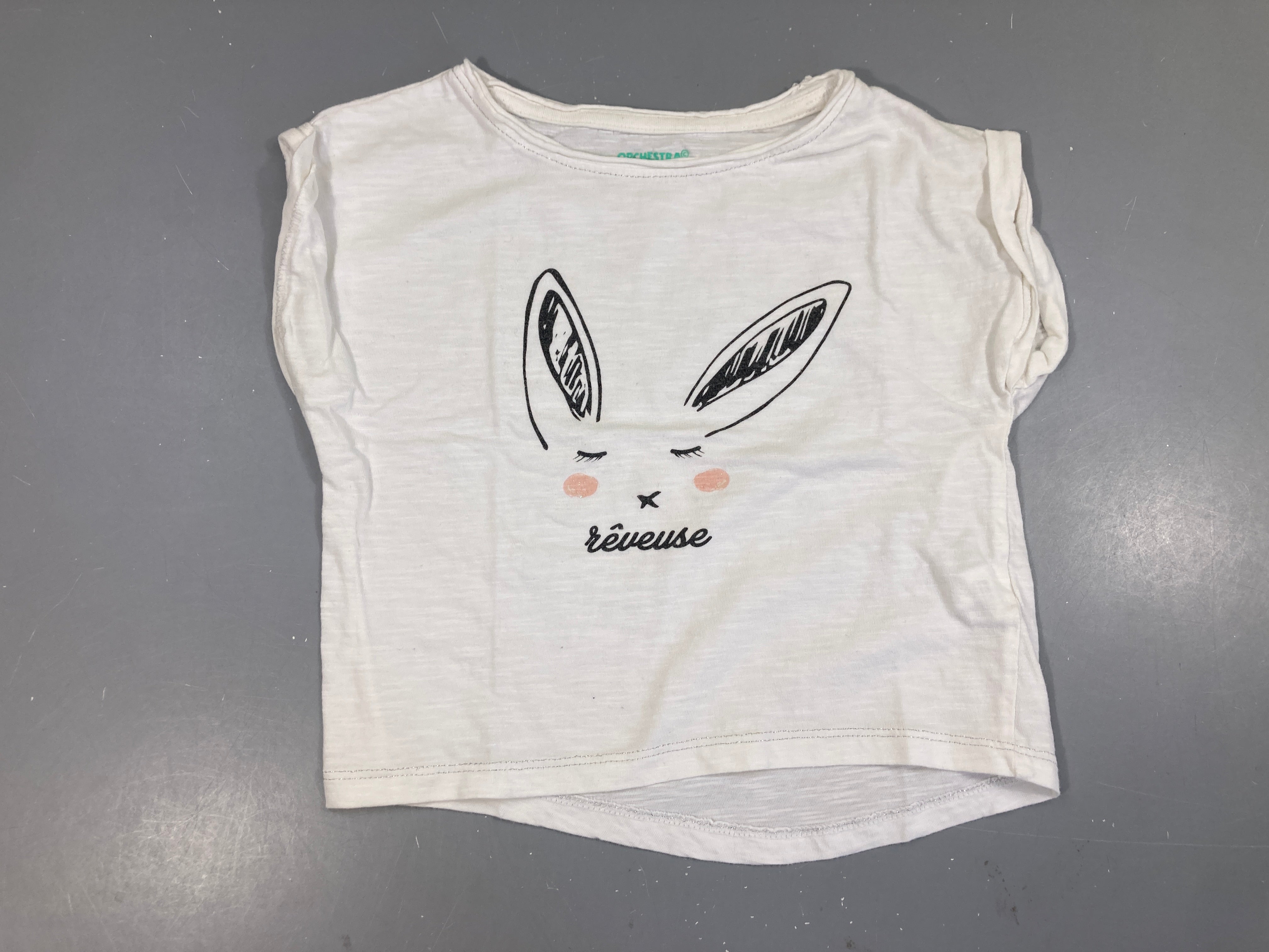 T-shirt m.c blanc flammé lapin