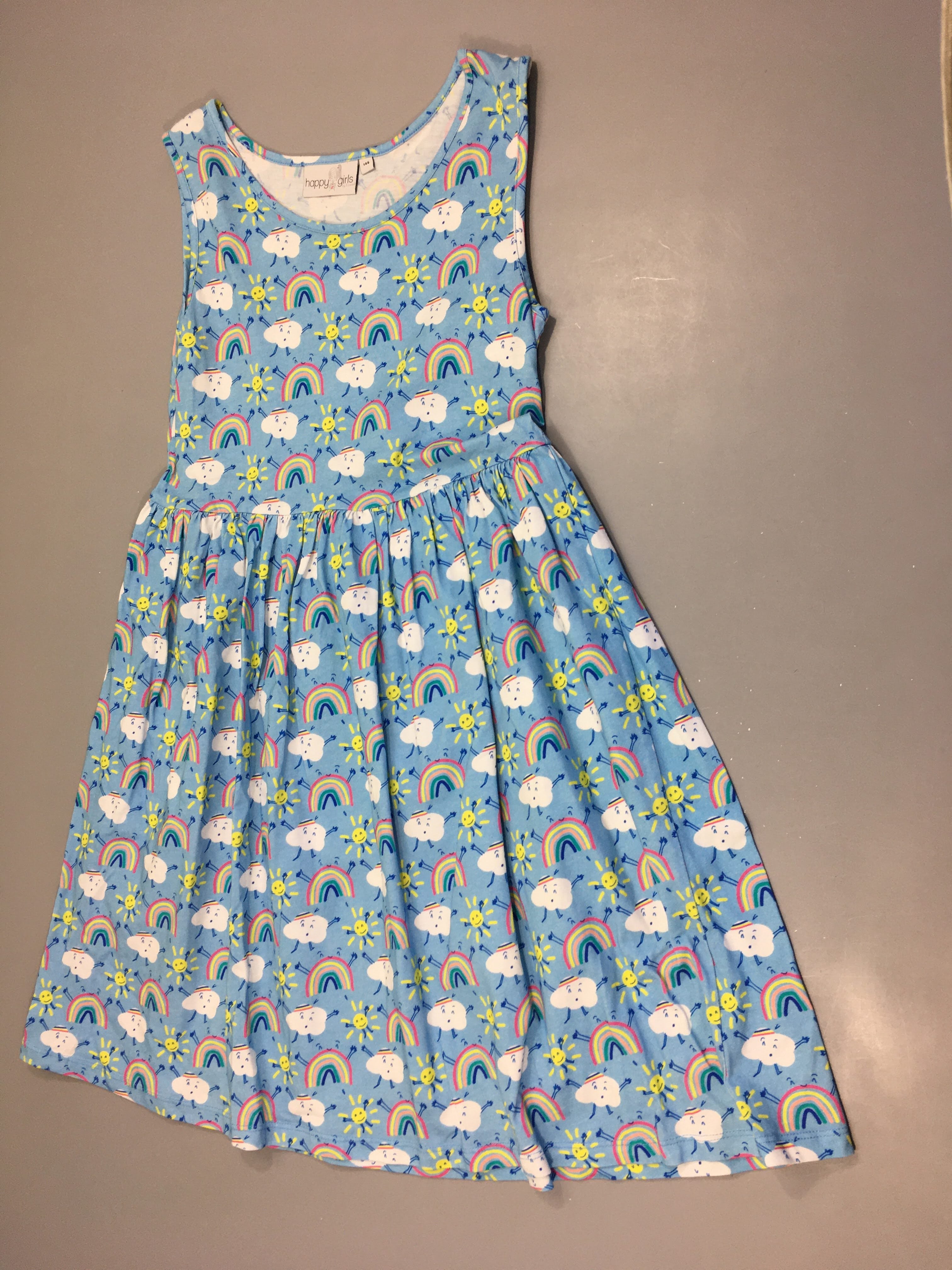 Robe s.m bleue arc-en-ciel nuages